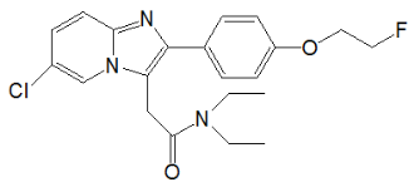 Picture of 2-(6-Chloro-2-(4-(2-fluoroethoxy)phenyl)imidazo[1,2-α]pyri-din-3-yl)-N,N-diethylacetamide (2 mg)