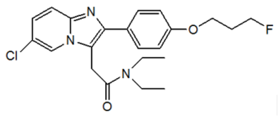 Picture of 2-(6-chloro-2-(4-(3-fluoropropoxy) phenyl)imidazo[1,2-α]pyridine-3-yl)- N,N-diethylacetamide (10 mg)