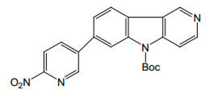 Picture of tert-butyl-7-(6-nitropyridin-3-yl)-5H-pyrido[4,3-b]indole-5-carboxylate (50 mg)